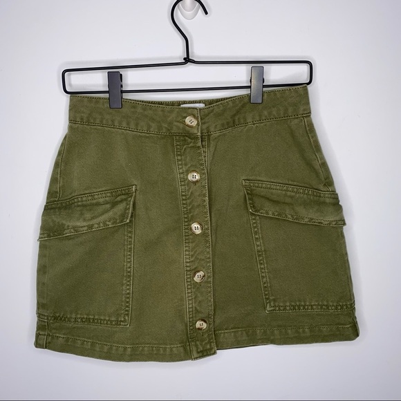 BDG UO SIZE SMALL GREEN DENIM MINI SKIRT WITH POCKETS - Picture 8 of 8
